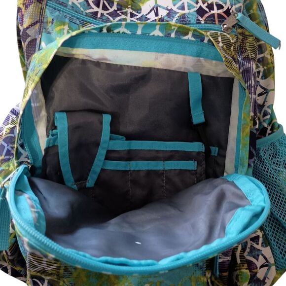 Jansport Backpack Peace Sign Allover Print Bohemian Boho Hippie Colorful Large. - Picture 12 of 16